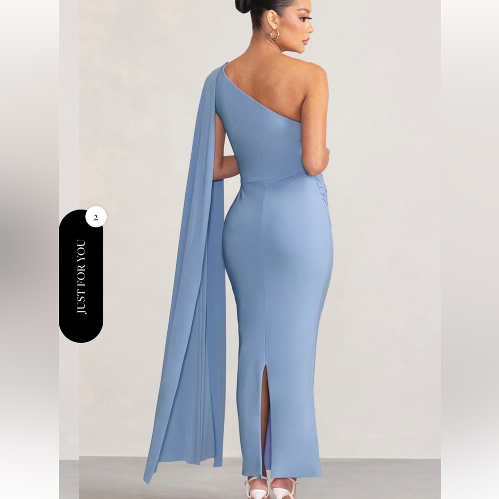 Amaryllis powder blue maternity dress Club L London